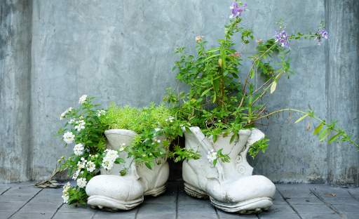 Nový život pro staré holínky v originální bota/nické zahradě